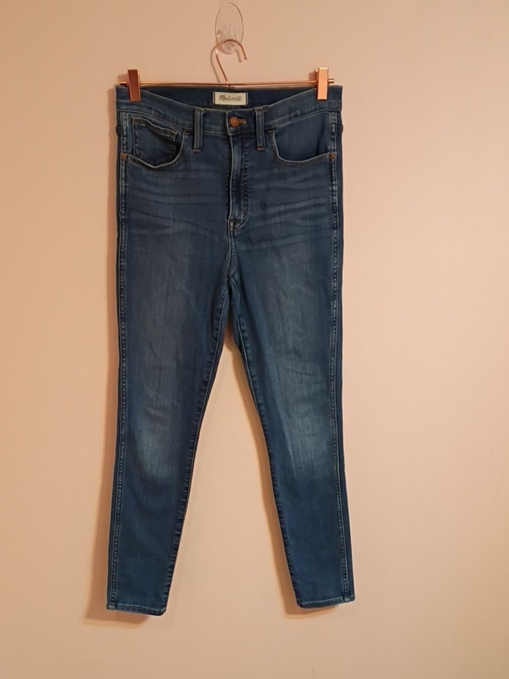 Madewell High-Rise Slim Skinny Jeans Blue Medium Wash Cotton Denim 5-Pocket